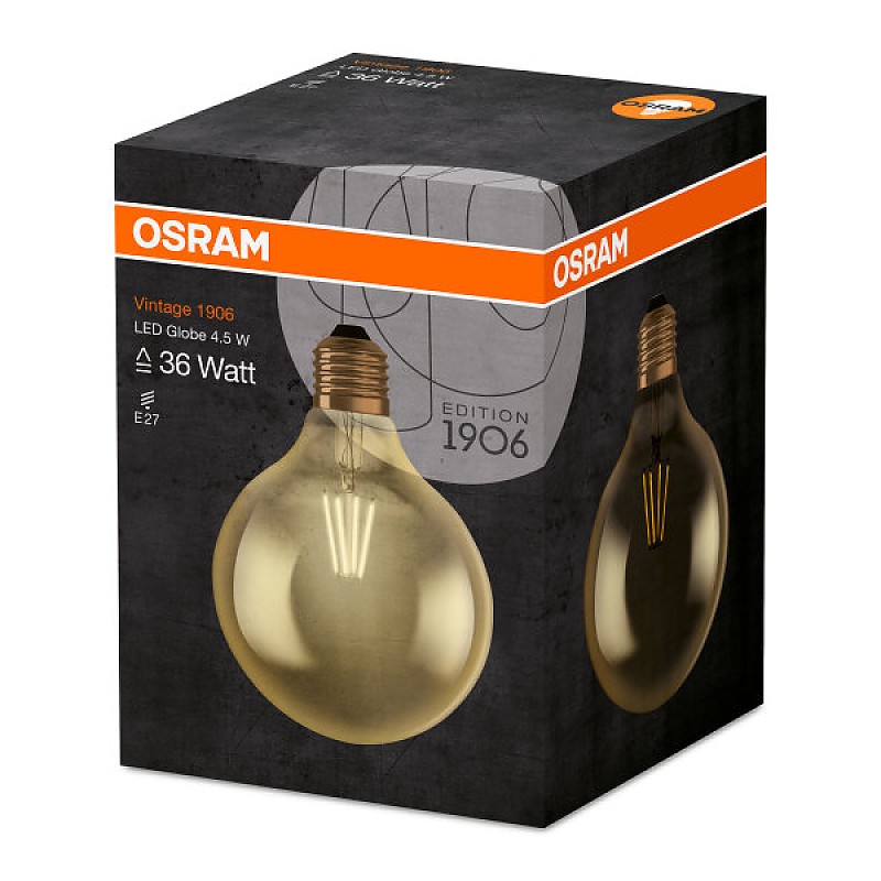 LED VINTAGE 1906 GLOBE 40 4W/824 230V FIL GD E27 OSRAM фото 3