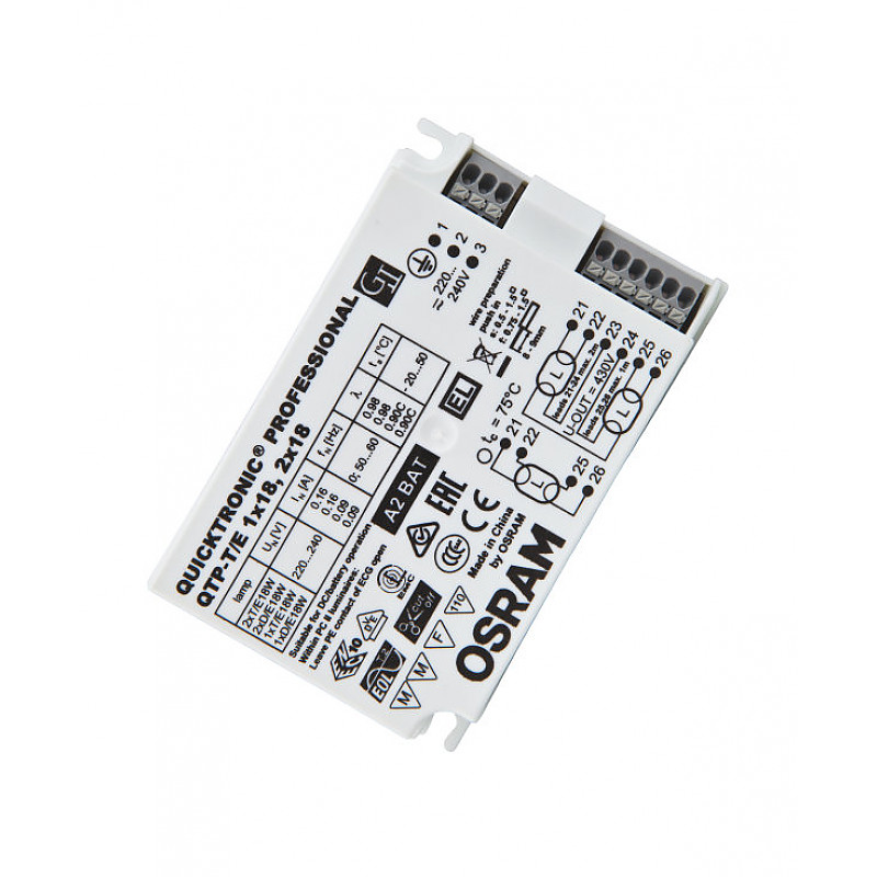 QTP-T/E 1X18,2X18/220-240 VS20 OSRAM фото 2