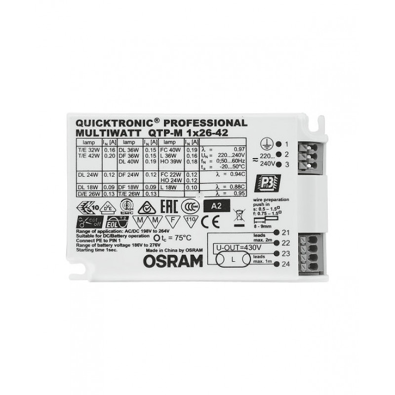 QTP-M 1X26-42/220-240 S VS20 OSRAM фото 2