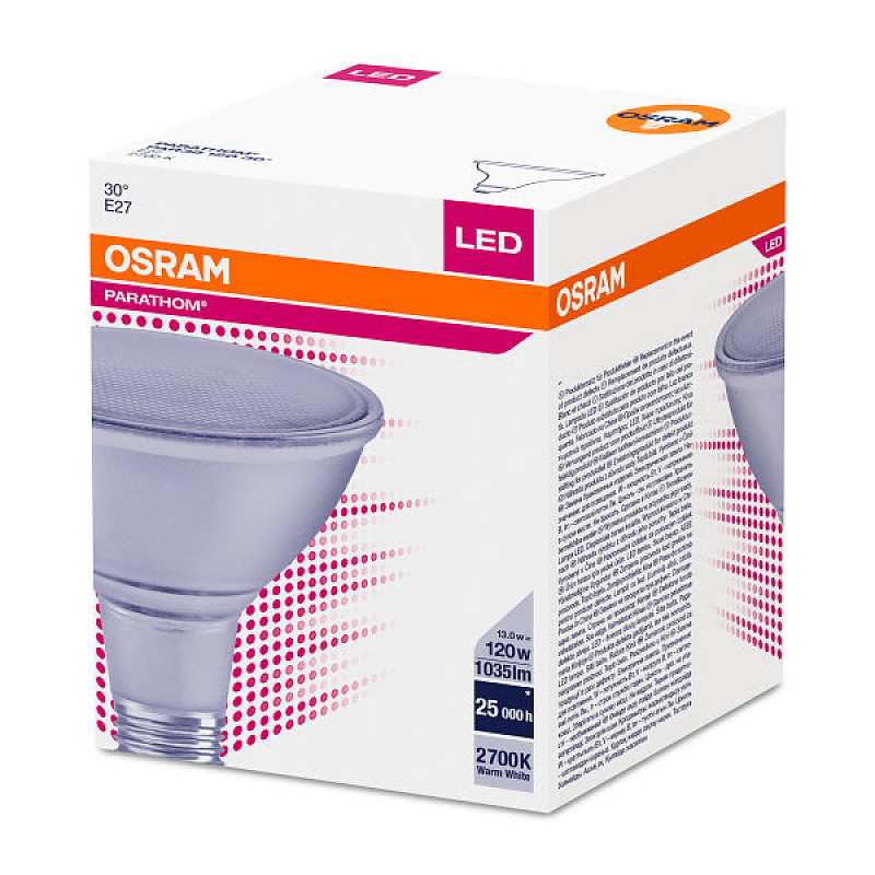 LED PARATHOM PAR38 120 30° 13,5W/827 230V E27 OSRAM фото 1