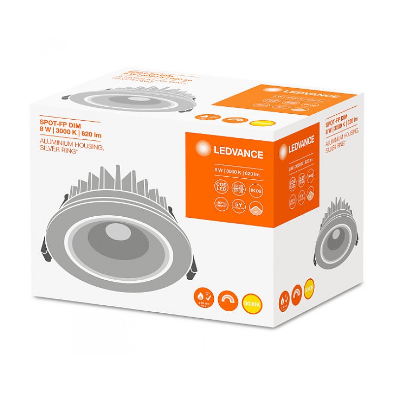 SPOT FP LED FIX 8W/3000K SI DIM IP65 LEDVANCE OSRAM фото 2