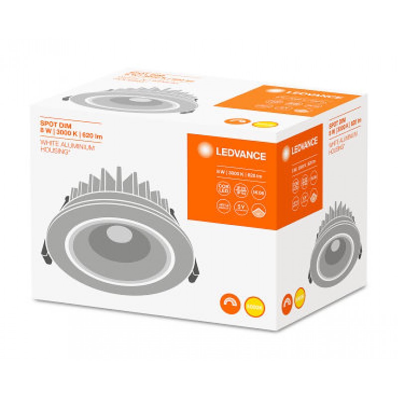 SPOT LED FIX 8W/3000K WT DIM IP44 LEDVANCE OSRAM фото 1