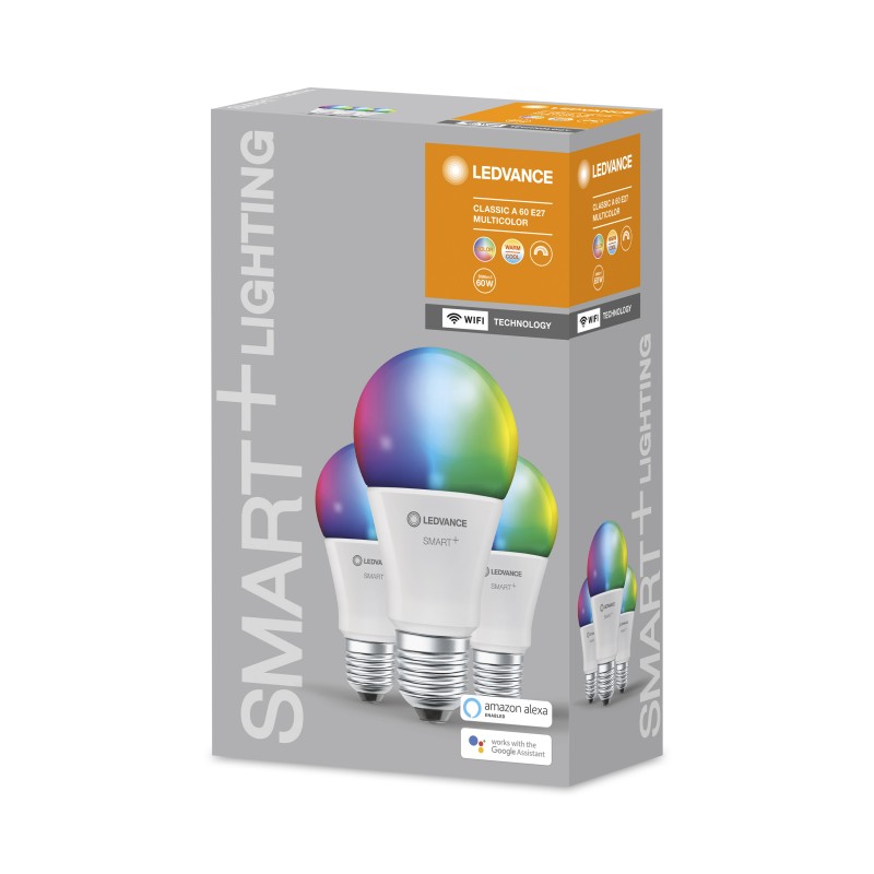 Светодиодная лампа SMART+ WiFi RGBW A 60 9W/2700…6500K E27 LEDVANCE (x3) фото 2