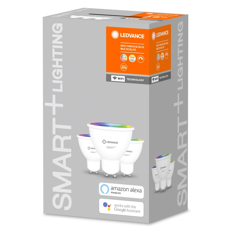Светодиодная лампа SMART+ WiFi RGBW PAR16 32 45° 5W/2700…6500K GU10 LEDVANCE (x3) фото 1