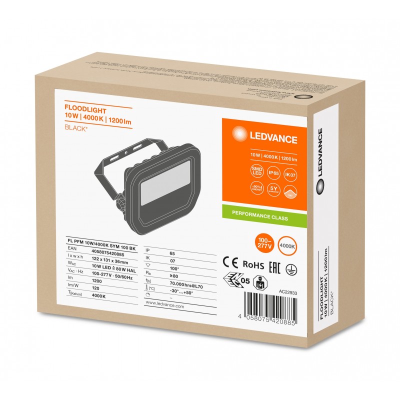 Прожектор FL PFM 10W 4000K SYM 100° BK IP65 LEDVANCE фото 2