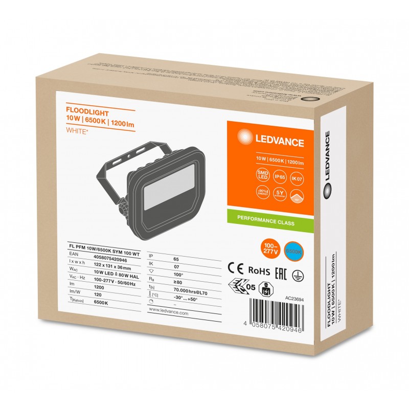 Прожектор FL PFM 10W 6500K SYM 100° WT IP65 LEDVANCE фото 5