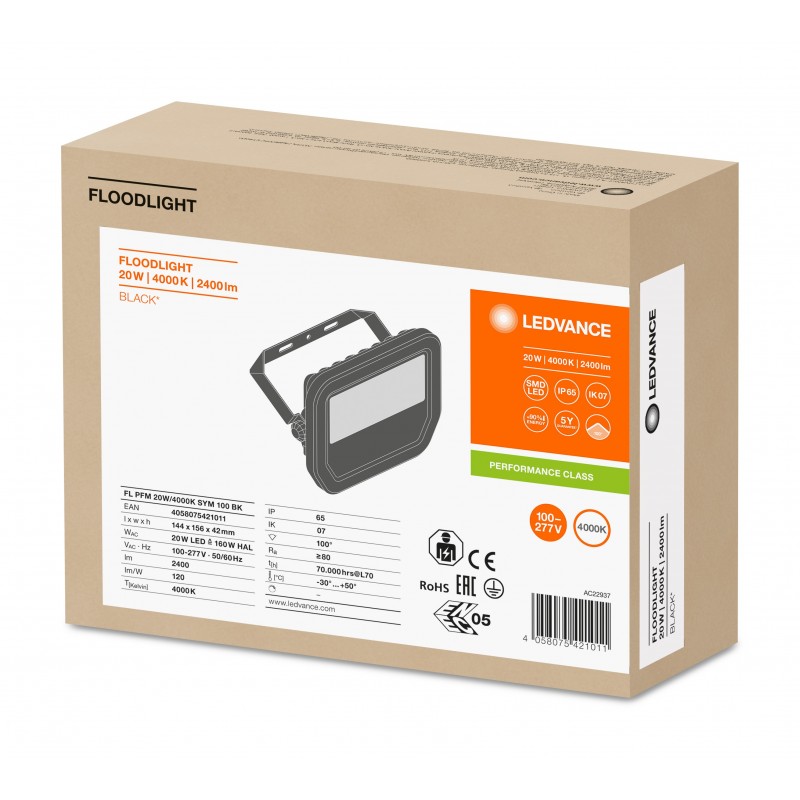 Прожектор FL PFM 20W 4000K SYM 100° BK IP65 LEDVANCE фото 3