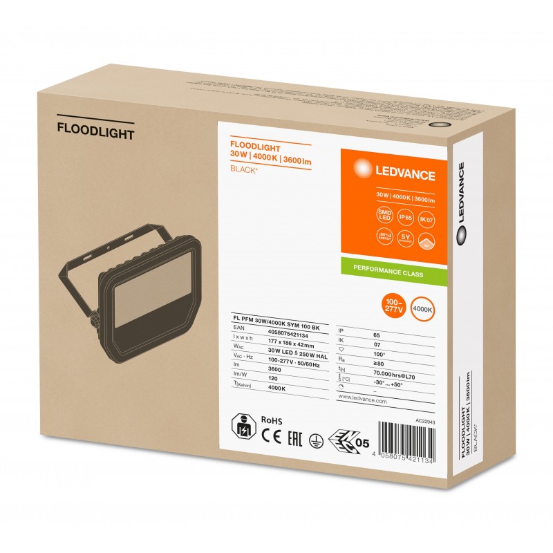 Прожектор FL PFM 30W 4000K SYM 100° BK IP65 LEDVANCE фото 2