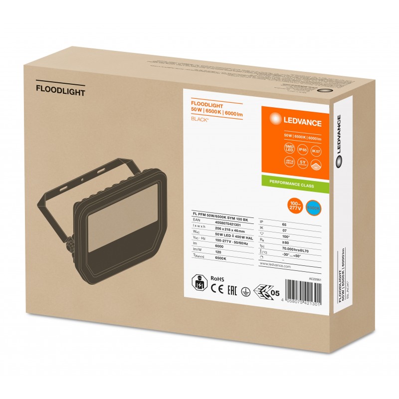 Прожектор FL PFM 50W 6500K SYM 100° BK IP65 LEDVANCE фото 2
