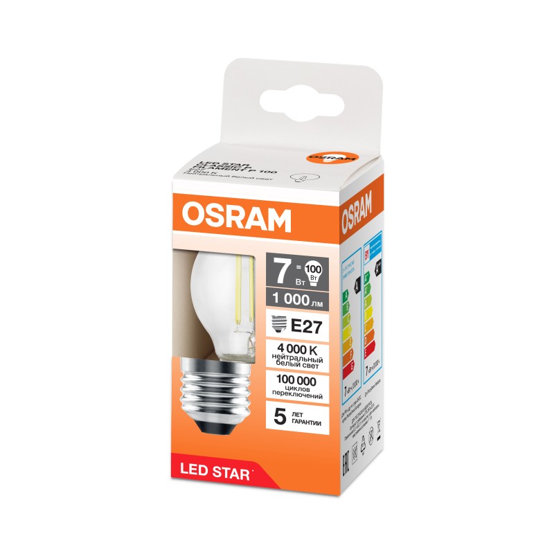 LS CLP100 7W/840 230V FIL CL E27 OSRAM светодиодная лампа фото 1