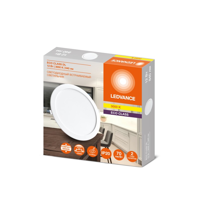 DL ECO IP20 12W 830 LEDVANCE cветильник фото 2