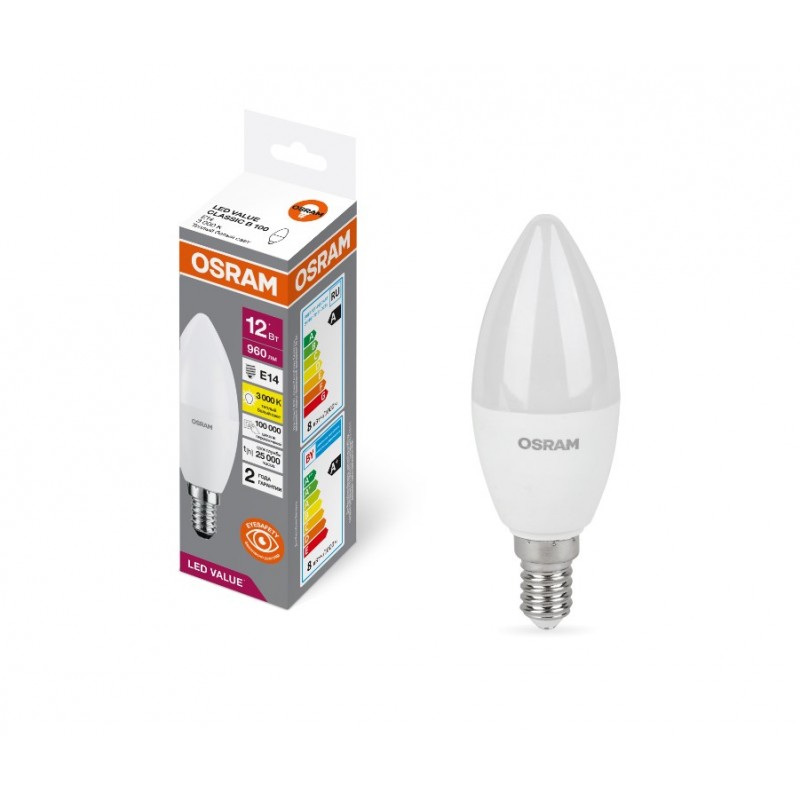 LV CLB100 12SW/830 230V FR E14 OSRAM светодиодная лампа фото 2