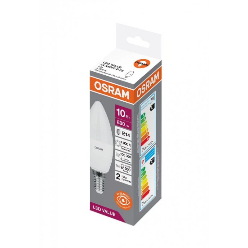 LV CLB75 10SW/840 230V FR E14 OSRAM светодиодная лампа фото 1