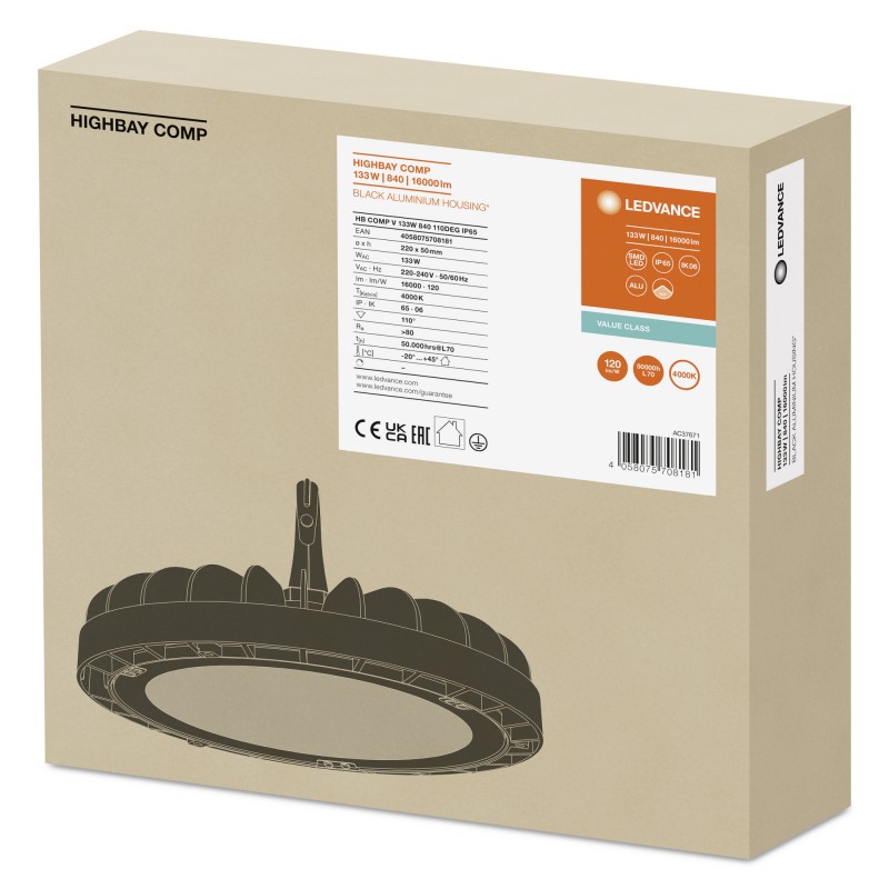 HB COMP V 133W 865 110DEG IP65 LEDVANCE светильник светодиодный фото 2
