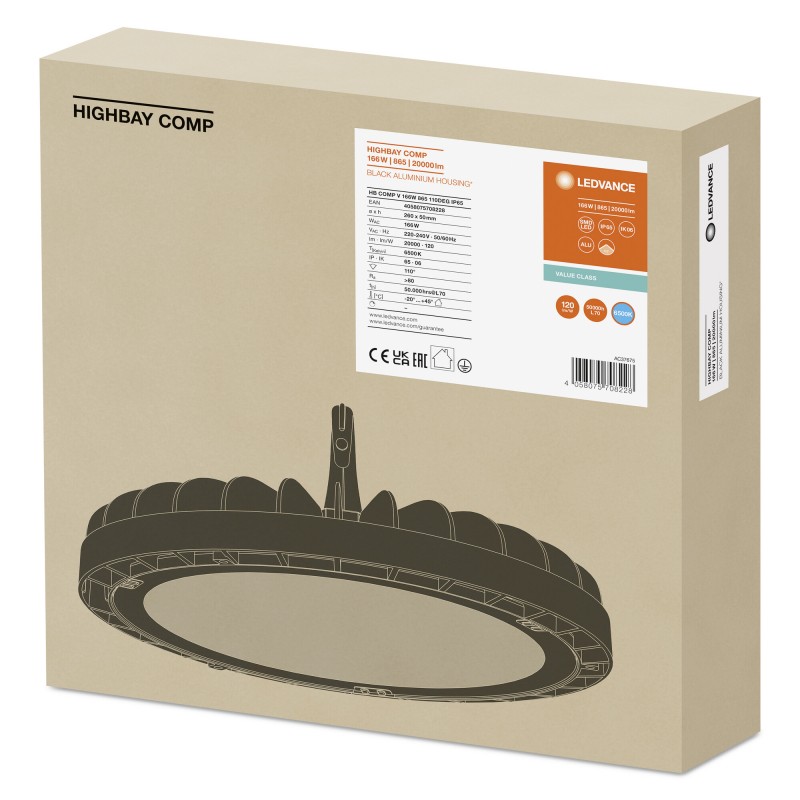 HB COMP V 166W 865 110DEG IP65 LEDVANCE светильник светодиодный фото 5