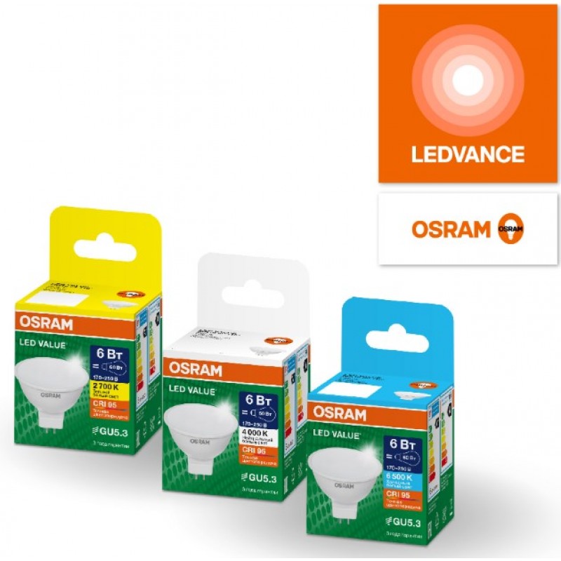 LV MR16 50 5W/927 12V FR GU5.3 OSRAM светодиодная лампа фото 2